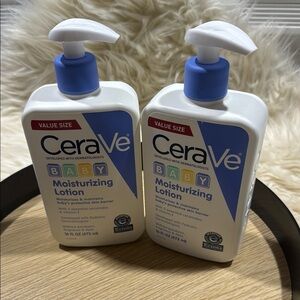 TWO 16oz bottles Cera Ve Baby Moisturizing Lotion - total 32oz